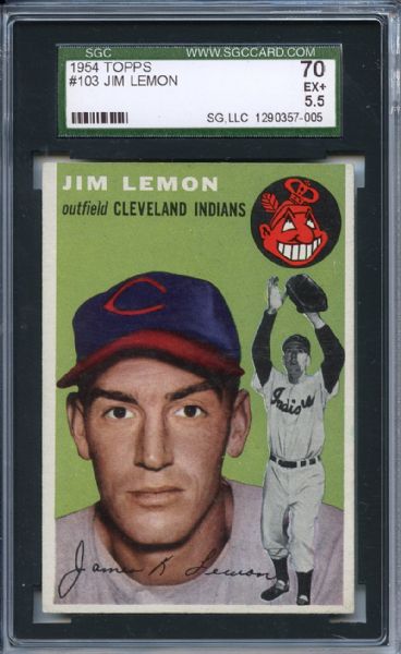 1954 Topps 103 Jim Lemon SGC EX+ 70 / 5.5