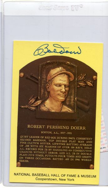 Bobby Doerr Signed HOF Postcard PSA/DNA w/COA