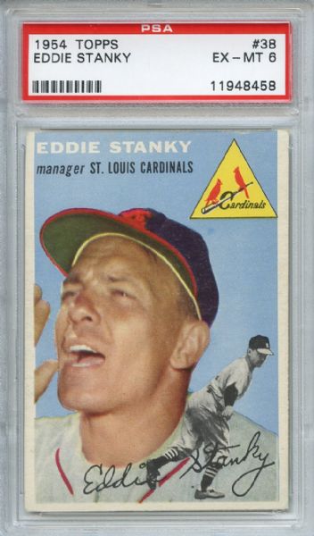 1954 Topps 38 Eddie Stanky PSA EX-MT 6