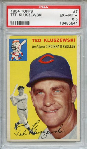 1954 Topps 7 Ted Kluszewski PSA EX-MT+ 6.5