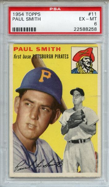 1954 Topps 11 Paul Smith PSA EX-MT 6