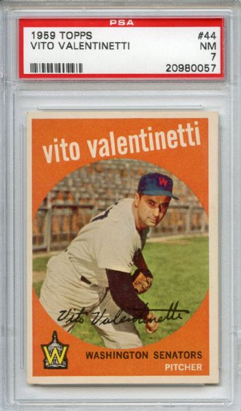 1959 Topps 44 Vito Valentinetti PSA NM 7