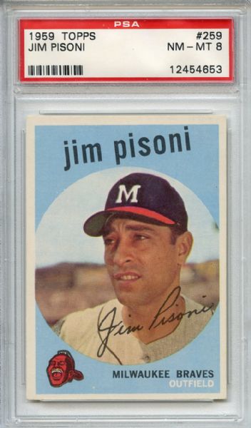 1959 Topps 259 Jim Pisoni PSA NM-MT 8