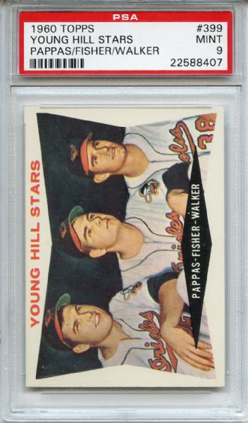 1960 Topps 399 Young Hill Stars PSA MINT 9