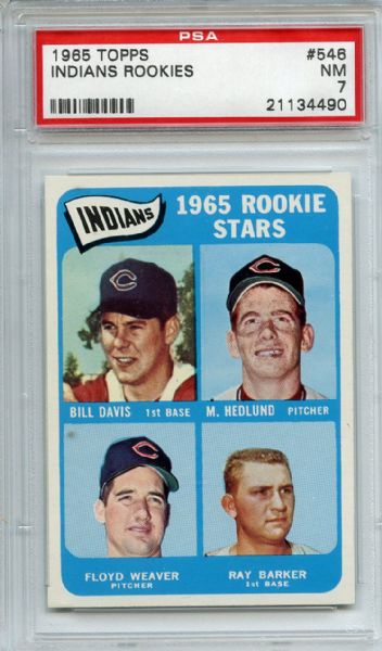 1965 Topps 546 Cleveland Indians PSA NM 7