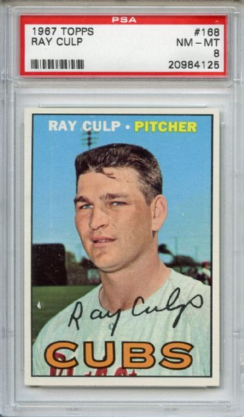 1967 Topps 168 Ray Culp PSA NM-MT 8