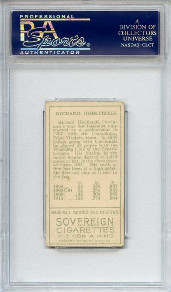 T205 Gold Border Sovereign R Hoblitzell Cin After 1908 Stats PSA GOOD 2