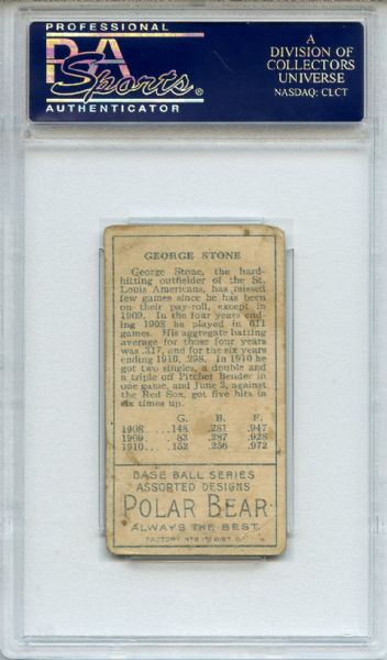 T205 Gold Border Polar Bear George Stone PSA VG 3