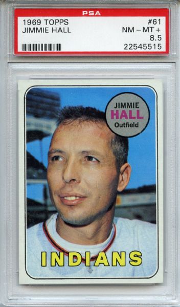 1969 Topps 61 Jimmie Hall PSA NM-MT+ 8.5