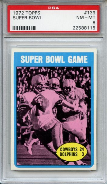 1972 Topps 139 Super Bowl PSA NM-MT 8