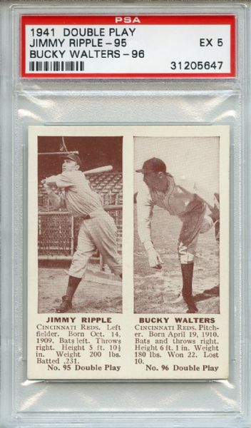 1941 Double Play 95/96 Jimmy Ripple Bucky Walters PSA EX 5