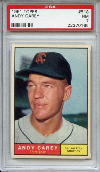 1961 Topps 518 Andy Carey PSA NM 7