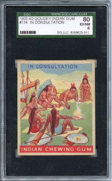 1933-40 Goudey Indian Gum 114 In Consultation SGC EX/MT 80 / 6