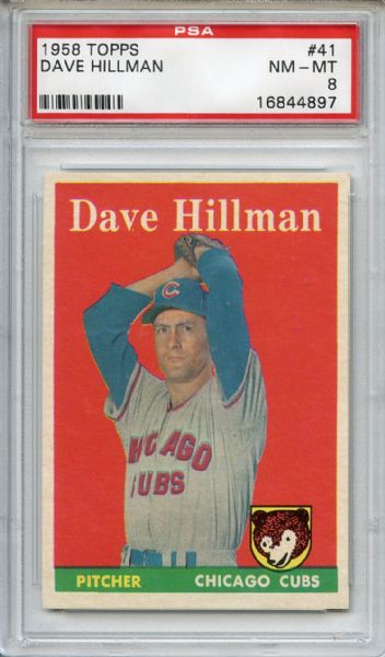 1958 Topps 41 Dave Hillman PSA NM-MT 8