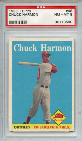 1958 Topps 48 Chuck Harmon PSA NM-MT 8