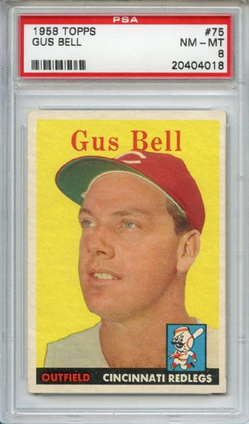 1958 Topps 75 Gus Bell PSA NM-MT 8