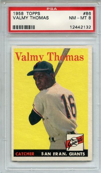 1958 Topps 86 Valmy Thomas PSA NM-MT 8
