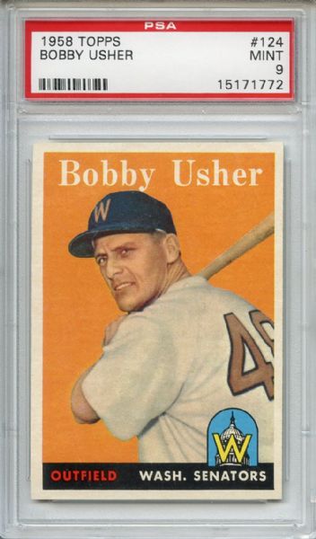 1958 Topps 124 Bobby Usher PSA MINT 9