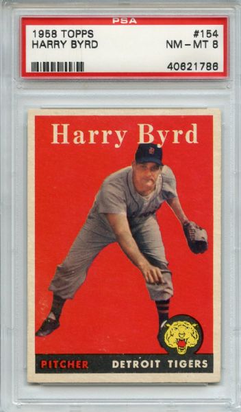 1958 Topps 154 Harry Byrd PSA NM-MT 8