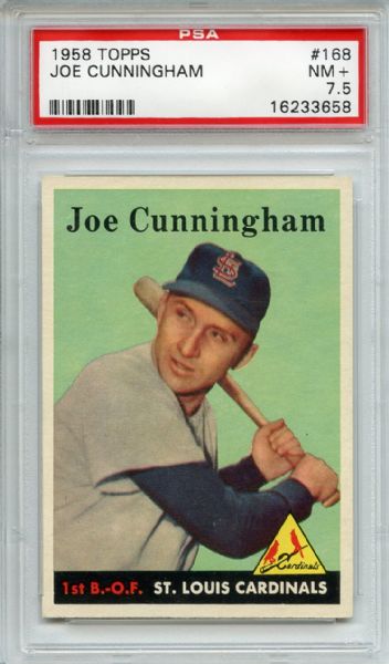 1958 Topps 168 Joe Cunningham PSA NM+ 7.5