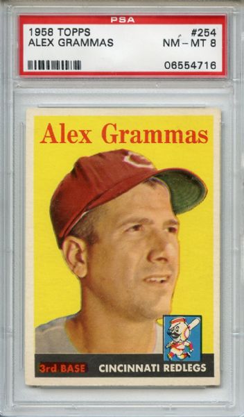1958 Topps 254 Alex Grammas PSA NM-MT 8