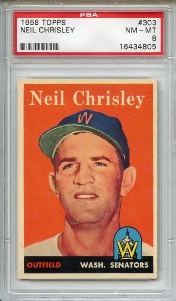 1958 Topps 303 Neil Chrisley PSA NM-MT 8