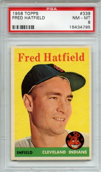 1958 Topps 339 Fred Hatfield PSA NM-MT 8