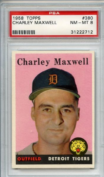 1958 Topps 380 Charley Maxwell PSA NM-MT 8