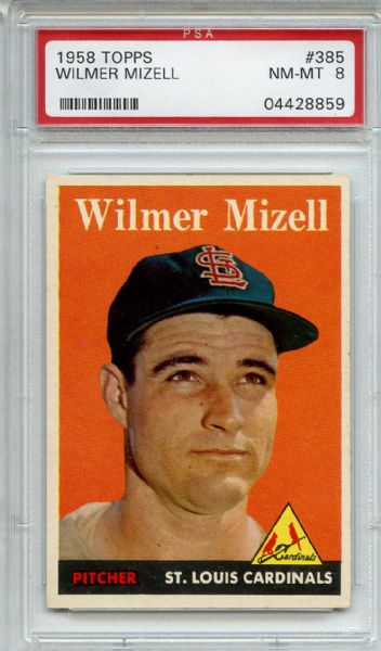 1958 Topps 385 Wilmer Mizell PSA NM-MT 8