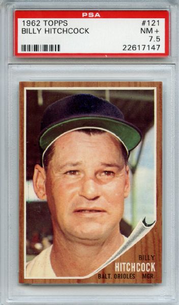 1962 Topps 121 Billy Hitchcock PSA NM+ 7.5