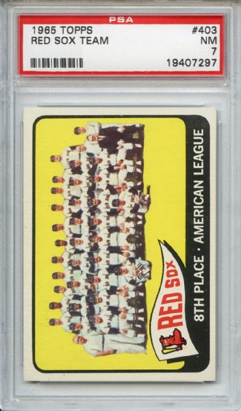 1965 Topps 403 Boston Red Sox Team PSA NM 7