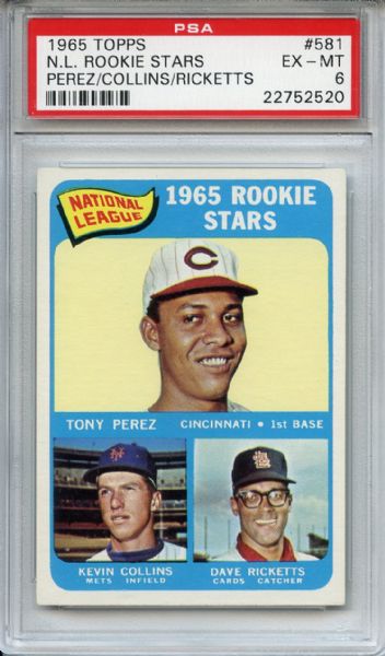 1965 Topps 581 Tony Perez RC PSA EX-MT 6