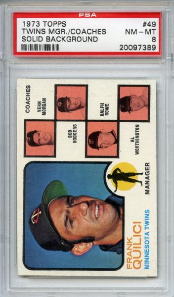 1973 Topps 49 Frank Quilici PSA NM-MT 8
