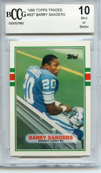 1989 Topps Traded 83 T Barry Sanders RC BCCG 10