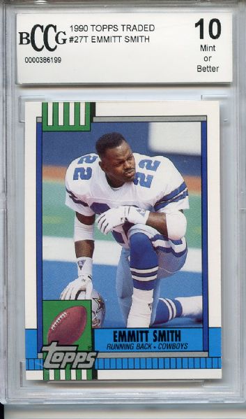 1990 Topps Traded 27T Emmitt Smith RC BCCG 10