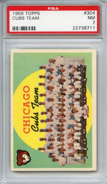 1959 Topps 304 Chicago Cubs Team PSA NM 7
