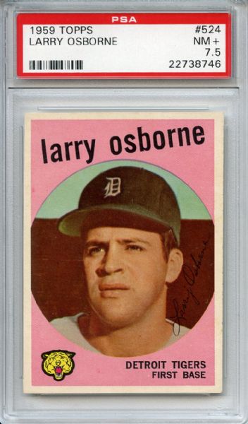 1959 Topps 524 Larry Osborne PSA NM+ 7.5