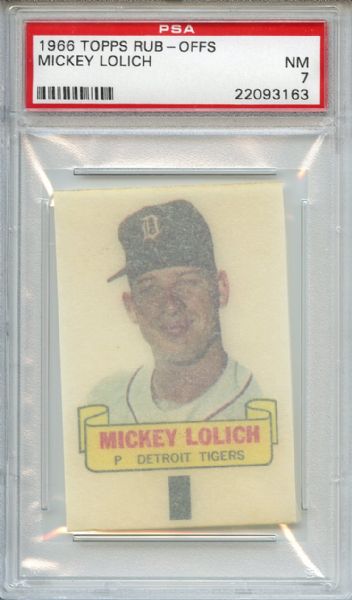1966 Topps Rub-Offs Mickey Lolich PSA NM 7