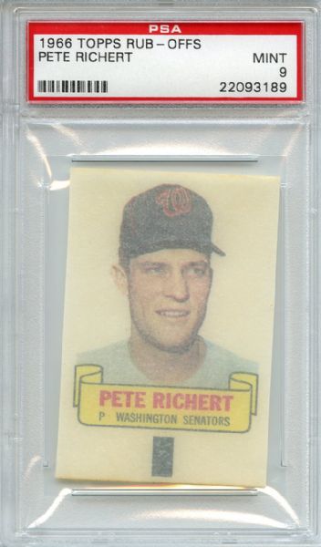 1966 Topps Rub-Offs Pete Richert PSA MINT 9