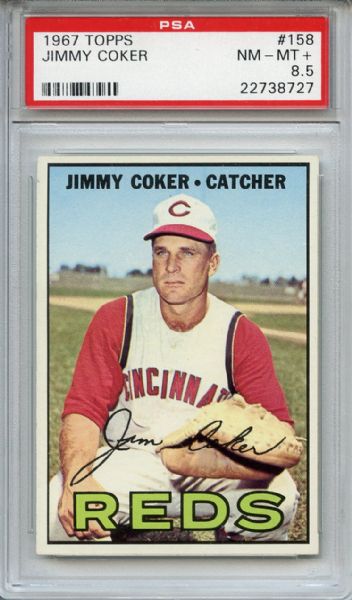 1967 Topps 158 Jimmy Coker PSA NM-MT+ 8.5