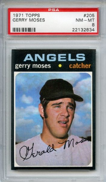 1971 Topps 205 Gerry Moses PSA NM-MT 8