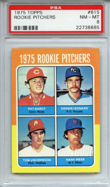 1975 Topps 615 Rookie Pitchers PSA NM-MT 8