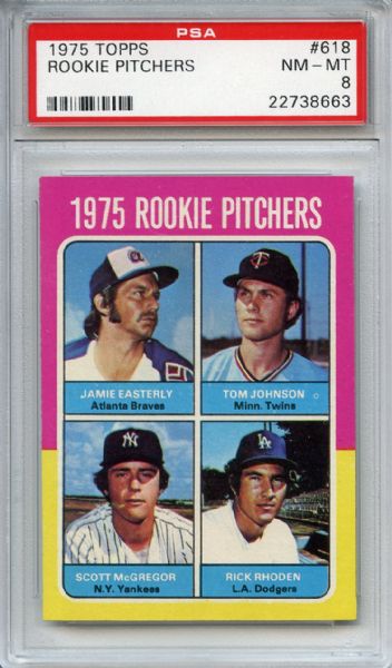 1975 Topps 618 Rookie Pitchers PSA NM-MT 8