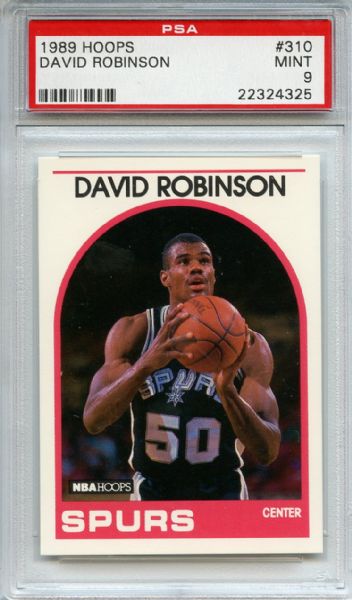1989 Hoops 310 David Robinson RC PSA MINT 9