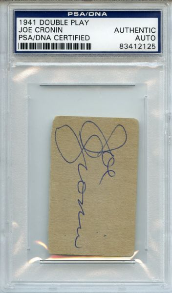 Joe Cronin Signed 1941 Double Play Card PSA/DNA