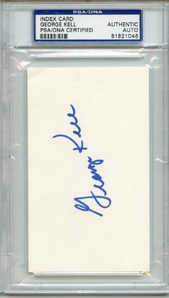 George Kell Signed 3 x 5 Index Card PSA/DNA