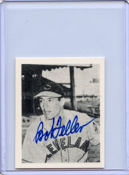 Bob Feller Signed 1948 Bowman Reprint Card JSA