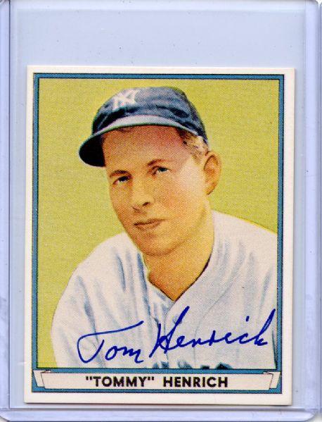 Tommy Henrich Signed 1941 Play Ball Reprint Card JSA