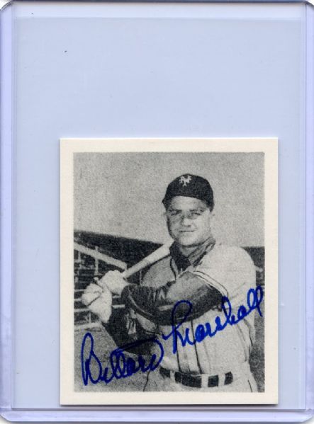 Willard Marshall Signed 1948 Bowman Reprint Card JSA
