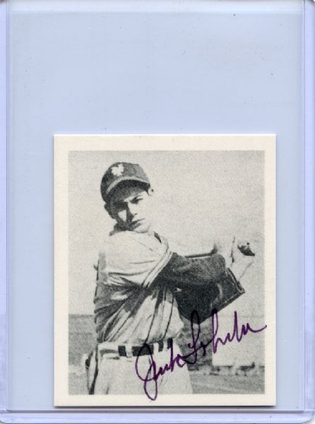Jack Lohrke Signed 1948 Bowman Reprint Card JSA